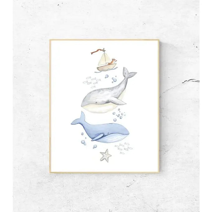 Whale Nursery Art Print Wall decor