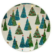 Stoneware Plate with Holiday Pattern