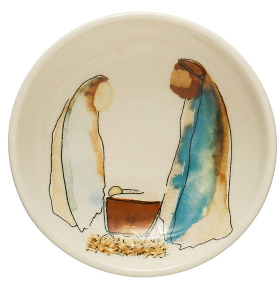 Stoneware Nativity Trinket Dish