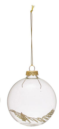 Glass Ball Ornament w/Dried Botanical